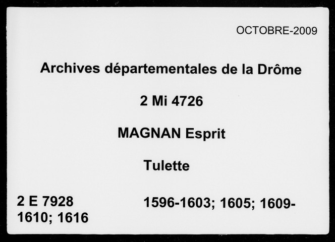 1er janvier 1596-15 août 1616