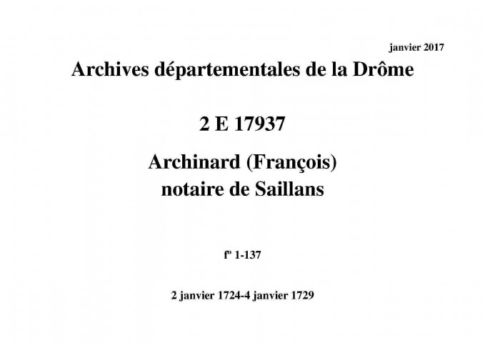 2 janvier 1724-4 janvier 1729