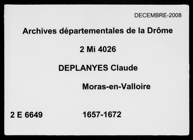 22 juillet 1657-19 septembre 1672