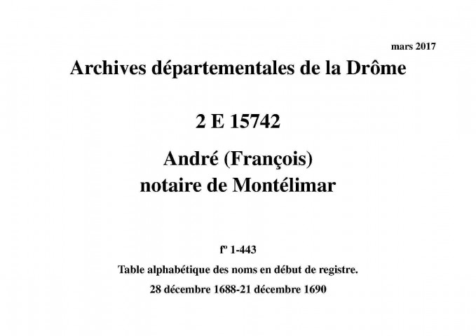 28 décembre 1688-21 décembre 1690