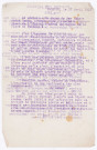 Première Guerre mondiale. - Demande pour partir au front en tant qu'infirmière bénévole : correspondance, ordre de service, carte. Évaluation et commentaire sur les compétences de Marguerite Verguet : attestation, lettres de recommandation, notes manuscrites. Demande de départ pour le front de Salonique : correspondance. Envoie au service des contagieux de Benoîte-Vaux : affectation, poèmes, brassard, carte, correspondance, cartes souvenirs de curé et prêtre. Organisation de la vie au front : certificat de visite, permission, ordre de transport, laissez-passer, note de service. Participation à l'effort de guerre par le don de matériaux médicaux et d'un autoclave : correspondance, article, délibération de l'hôpital de Valence, factures, notes manuscrites. Organisation d'évènements et d'activités pour remonter le moral des malades : correspondance, paroles de chant.
