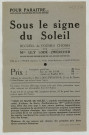 Prospectus publicitaire de commande du recueil de poèmes Sous le Signe du Soleil.
