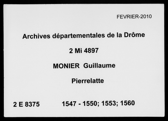 31 décembre 1547-11 février 1560