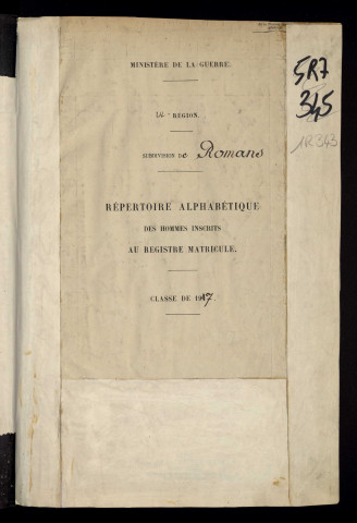 Table alphabétique.