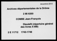 Répertoire général des livres X-BB (30 décembre 1743-30 décembre 1748).