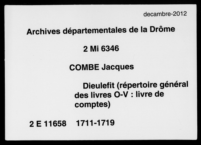 Répertoire général des livres O-V (22 janvier 1711-27 octobre 1719).