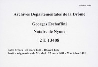Notes brèves (27 mars 1481-10 avril 1482) ; justice seigneuriale de Venterol (27 mars-29 octobre 1481) (27 mars 1481-10 avril 1482).