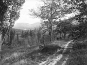 Salettes. - Vue vers Eyzahut depuis le chemin du Colombier.