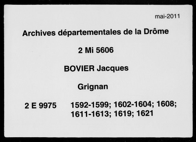3 janvier 1592-24 août 1621