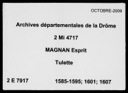 1er janvier 1585-11 juillet 1607