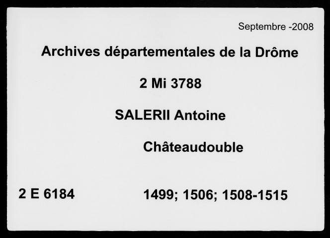 1er janvier 1499-30 novembre 1515