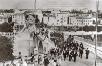 Romans-sur-Isère.- Inauguration du nouveau pont par M. Doumergue, ministre de l'Instruction publique, le 24 septembre 1908.