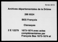 janvier 1673-30 septembre 1674