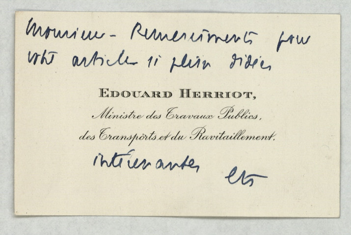 Herriot Édouard, homme politique.