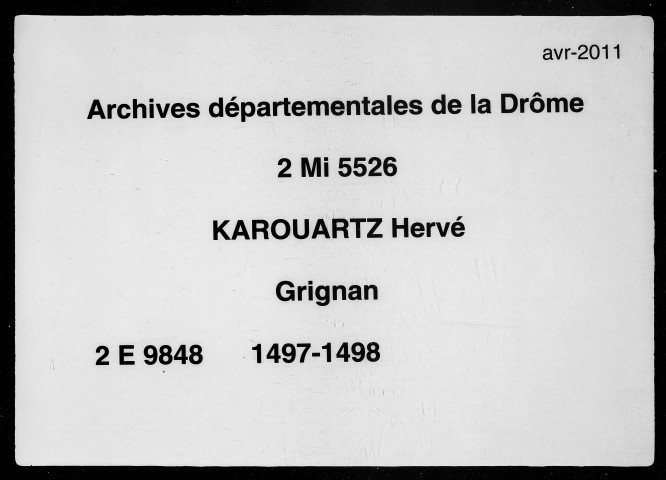 2 avril 1497-7 février 1498