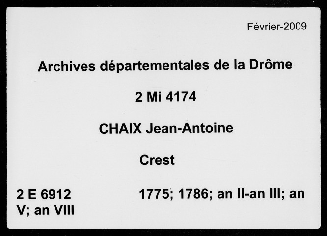 8 juillet 1775-21 nivôse an VIII