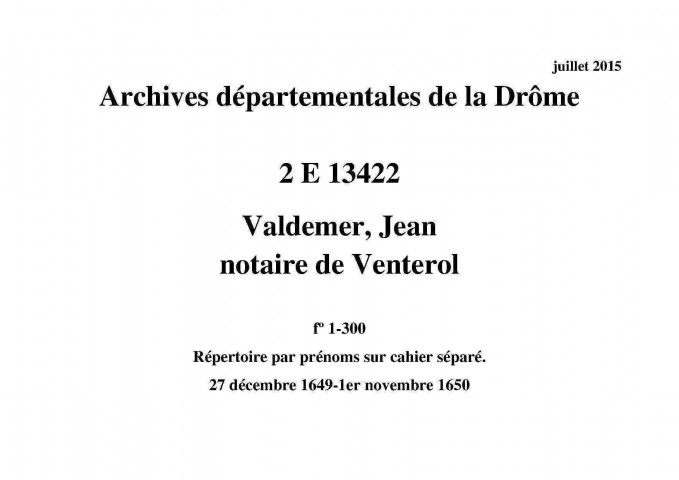 27 décembre 1649-1er novembre 1650
