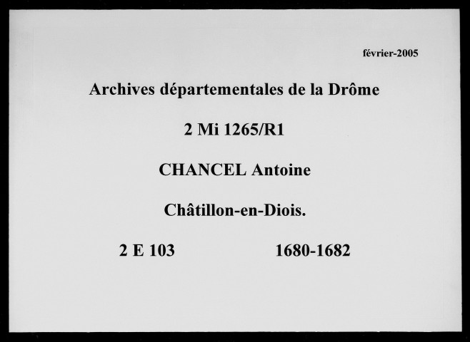 1er juin 1680-8 novembre 1682