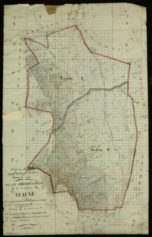 Plan géométrique. Section A (n°1-65). Section B (n°1-106).