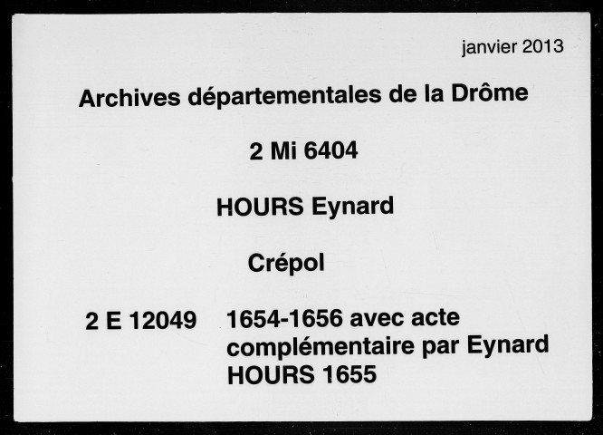 7 janvier 1654-30 mars 1656