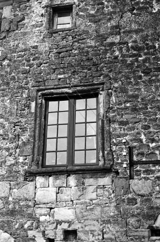 Saint-Donat-sur-l'Herbasse.- Détail de la façade nord du Palais Delphinal, côté l'école.