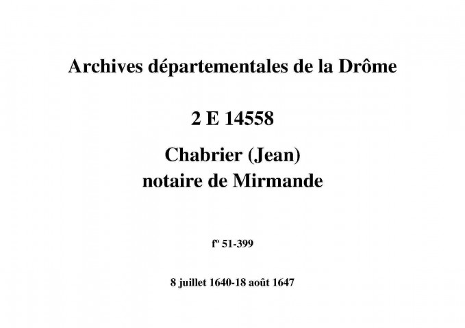 8 juillet 1640-18 août 1647